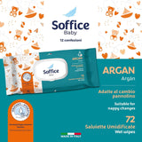 Salviette Umidificate per Neonati (12x72Pz) Pop-Up Argan