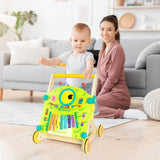 Arkyomi Girello per Bambini 3In1 Legno Carrellino Primi Passi Carrello Ruote Frenate Montessori Gioco Primi Passi per Bambini Con Centro Attività per Bambina Maschio