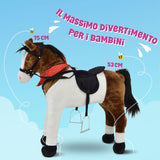 Pink Papaya Cavallo Di Peluche Di 75 Cm Con Suoni