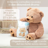 8 Bustine Corredino Neonato Ospedale Teddy Bear