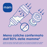 MAM Biberon Easy Start Anticolica, Con Tettarella in Silicone Skinsofttm, 2+ Mesi, 260 Ml, Rosa