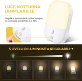 2x Luce Notturna Con Sensore Crepuscolare