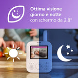 Philips Avent Advanced Video Baby Monitor, Certificato DEKRA, per Rimanere Sempre in Contatto Con Il Tuo Bambino in Modo Sicuro E Riservato, Con Telecamera E Audio, Schermo Da 2,8", Zoom X2, SCD881/26