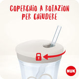 NUK Action Cup Bicchiere Coperchio E Cannuccia Morbida