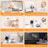 Video Baby Monitor Schermo Da 5 Pollici camera 360°