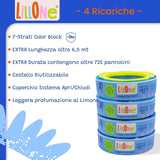 4x Ricariche Mangiapannolini Angelcare Maialino Foppapedretti & Litter Locker II